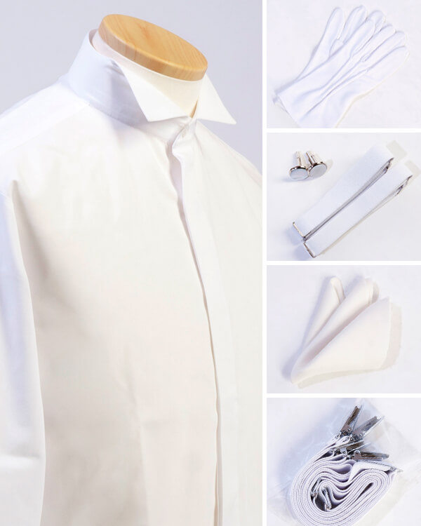 花嫁 小物 新郎用白シャツ 小物セット 二次会ドレスはネットで簡単レンタル レントアキューティー